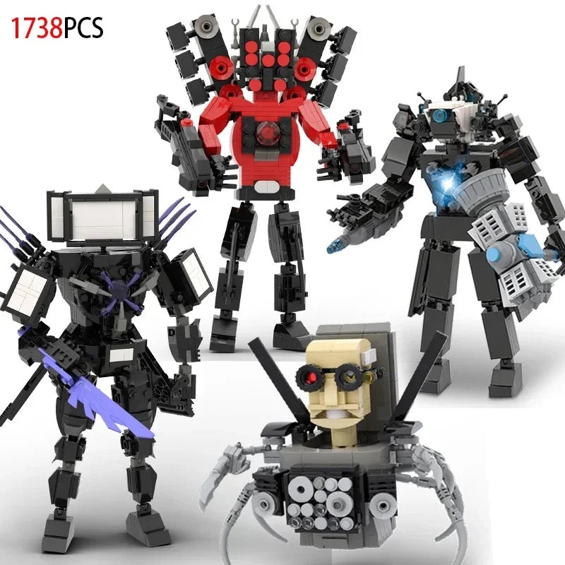 Moc Skibidi Toilet Action Figures Model Building Blocks Camerman Titan Speakerman Surveillance Man TVMan Boys Toys For Kids Gift