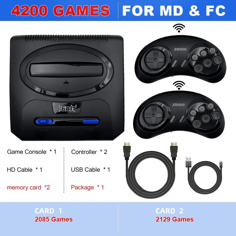 16BIT Segas-MD Video Game Console For Sega Mega Drive Genesis Dendy Console Support HD Output Retro Game Machine