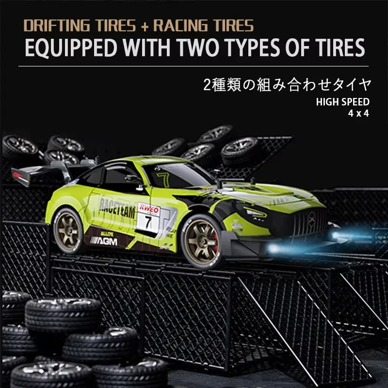 40KM/H High-Speed Remote Control Car1:16 4WD Rechargeabl Racing Drift Electric Graffiti RC Cars Birthday Toys for Boys