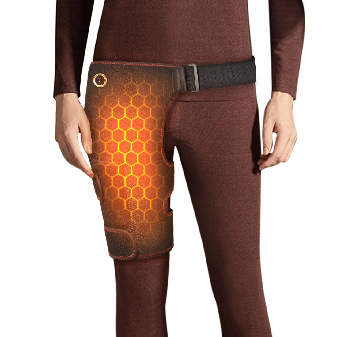 Heated Hip Support Brace Hip Heating Pad for Hip Sciatica Pain Relief with Massager Thigh Buttock Electric Heat Pad Family Gift