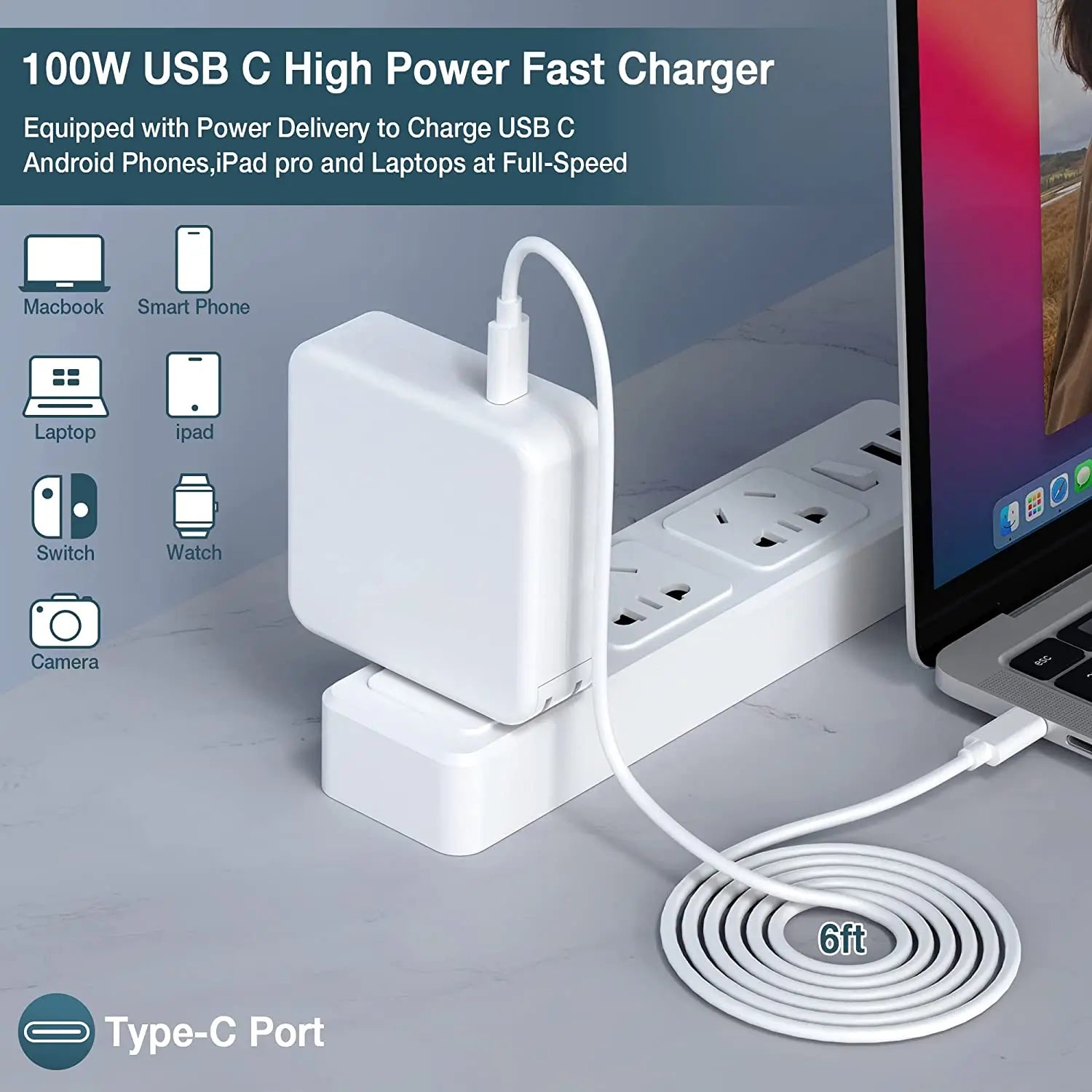 30W 61W 87W 96W 100W 118W PD USB-C Notebook Laptops Power Adapter Type-C Fast Charger For MacBook Pro 12 inch 13 inch Touch Bar