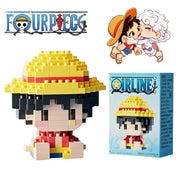 ONE PIECE Sun God Nika Luffy Micro Building Block Chopper Ace Buggy 3D Anime Model Assembly Mini Bricks Figure Toys For Gift