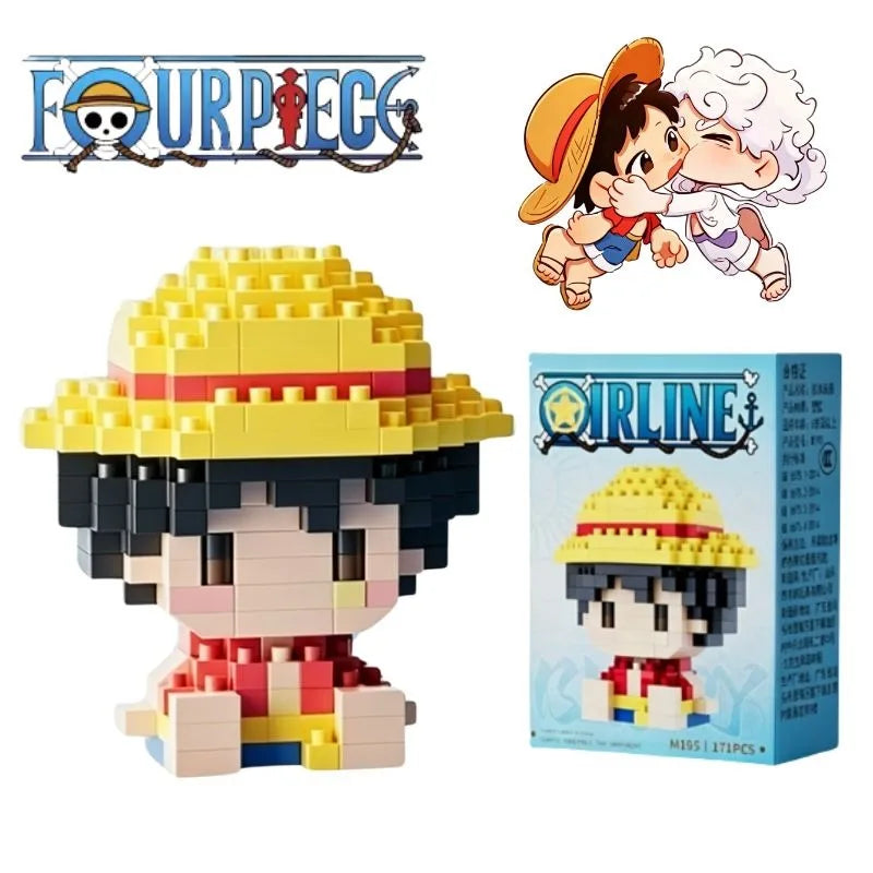 ONE PIECE Sun God Nika Luffy Micro Building Block Chopper Ace Buggy 3D Anime Model Assembly Mini Bricks Figure Toys For Gift