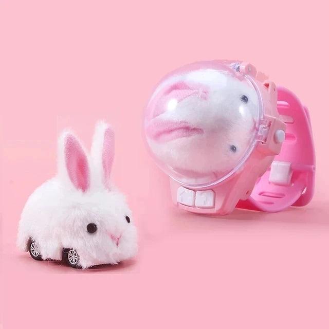 Children RC Car Mini Watch Toys With LED Lights 2.4GHz RC Car Toy Watch Rabbit Crab Racing Toys RC Car Girls Boys Birthday Gift