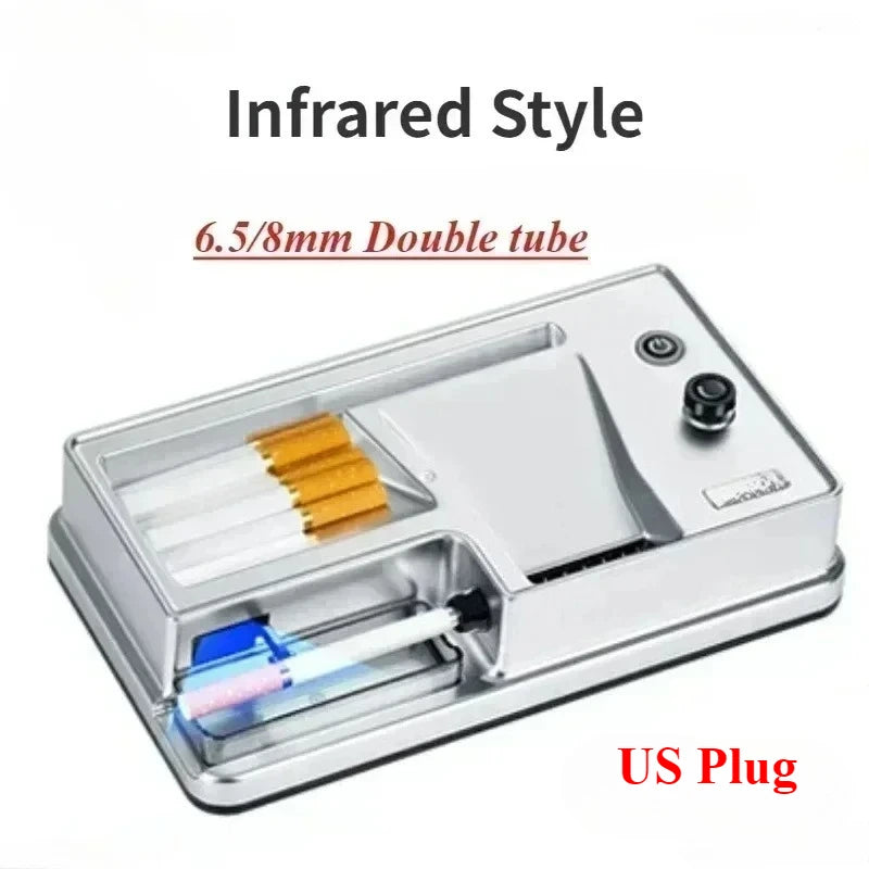 Auto Cigarette Maker Tools Hot Infrared Electric Cigarette Rolling Machine 6.5/8mm Dual-use Tube Injector Roller Tobacco Filling