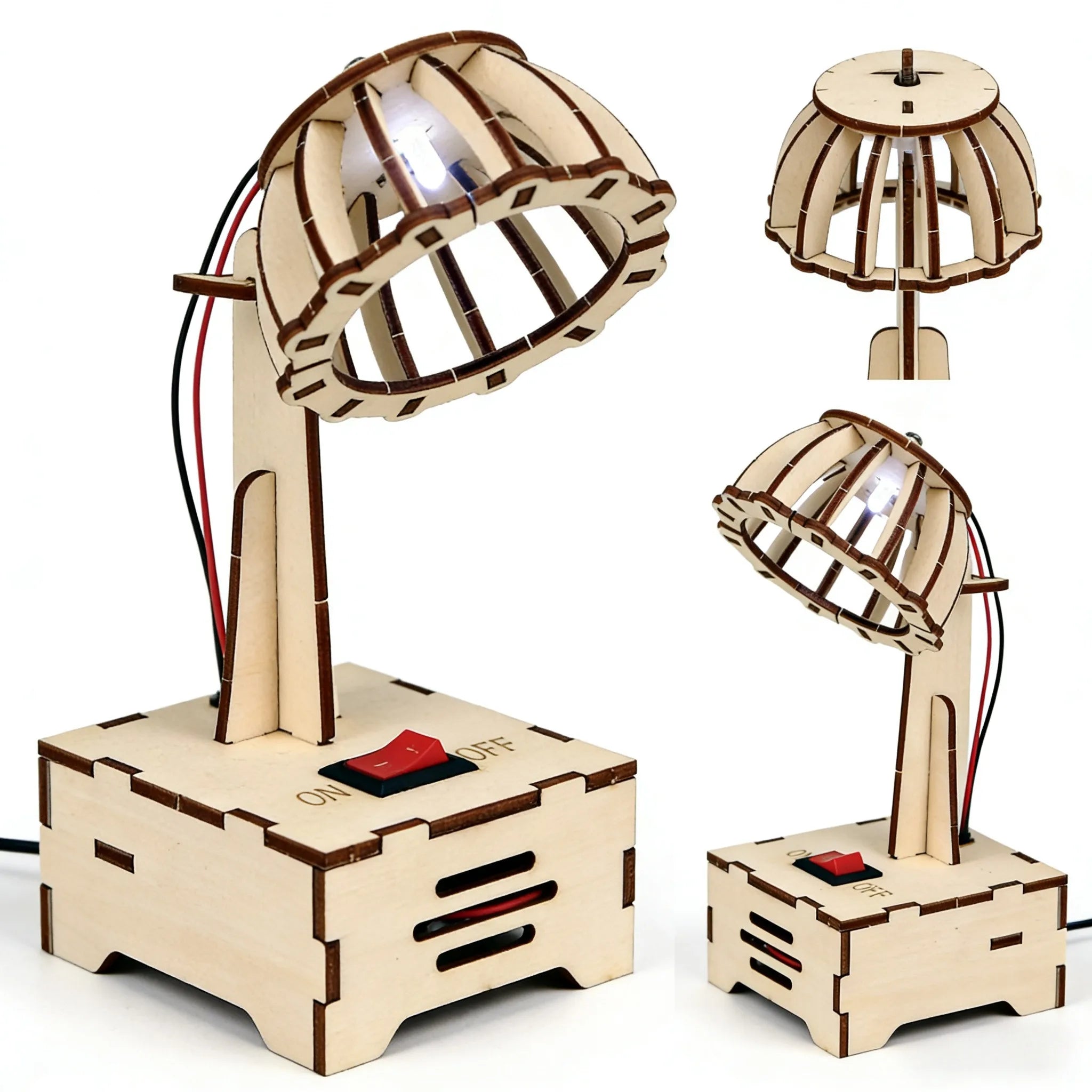 Children's science and education experiment models, children's DIY wooden table lamp hand-assembled toys, children's DIY gifts