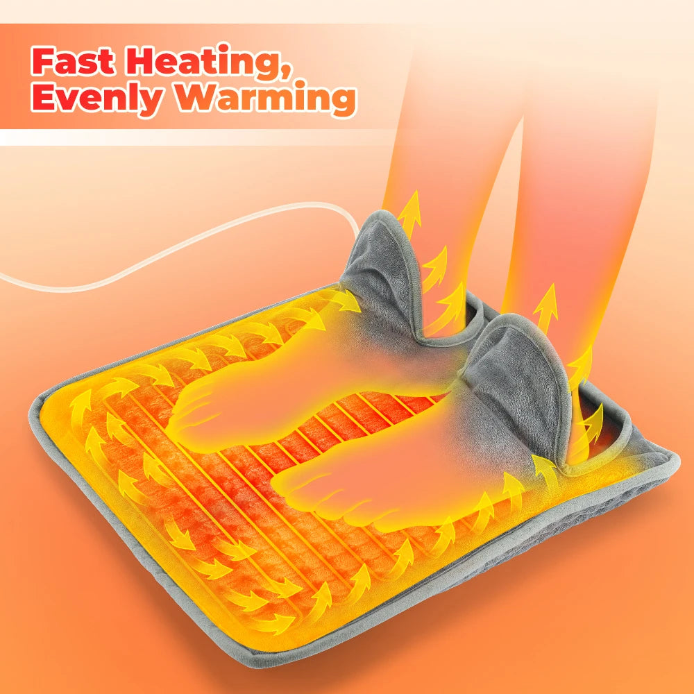 Winter Heating Foot Pad 9-Level Adjust Temperature Fast Heating Remote Control 4-Level Timer Home Office Bedroom Winter Heating