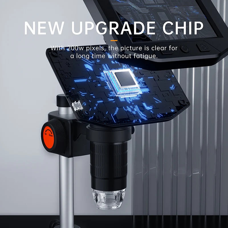1000X Zoom 4.3" LCD Digital Microscope 1080P HD Video with 8 LED Lights Portable USB Microscope for Soldering PCB Coin Repair Wholesale