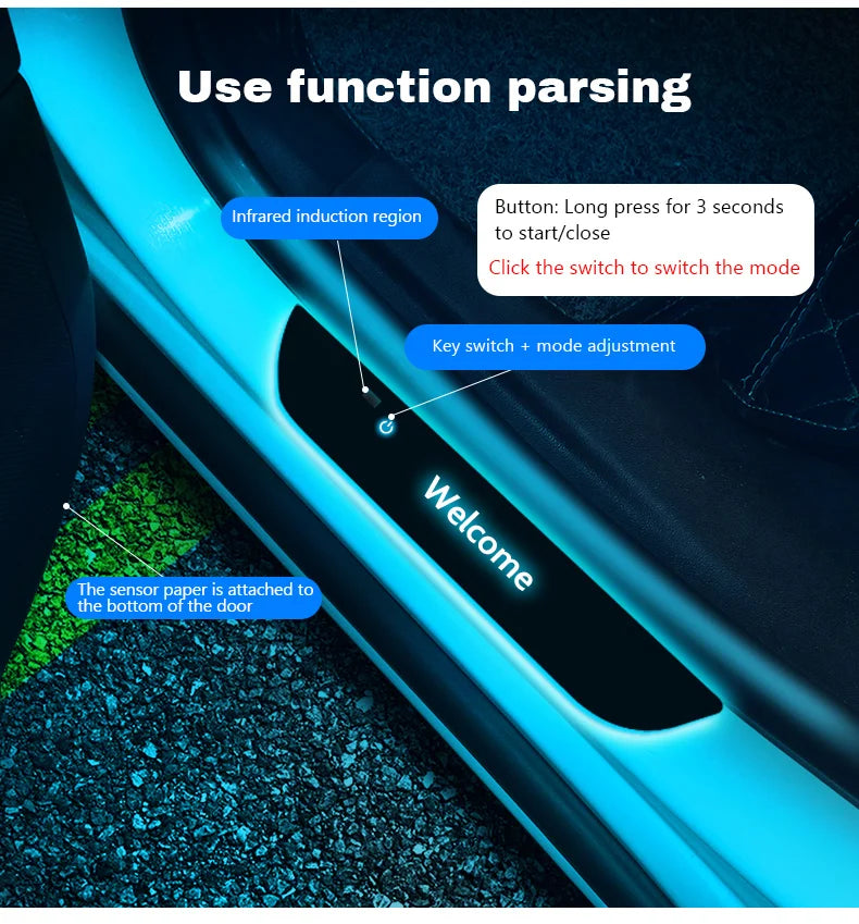 Customized For BYD Atto 3 EV yuan song han 2022 2023 Car Welcome Door illuminated Sill Light Logo Lamp LED Car Pedal Decoration