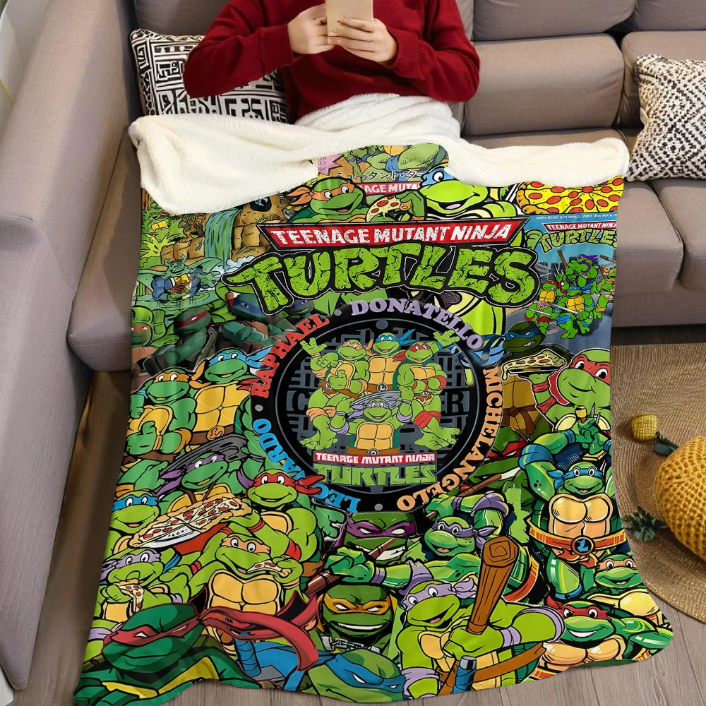 N-Ninja-s T-Turtles Flannel Blanket Warm Soft Halloween Christmas Couch Warm Cozy Decorative Decor Gift for All Season