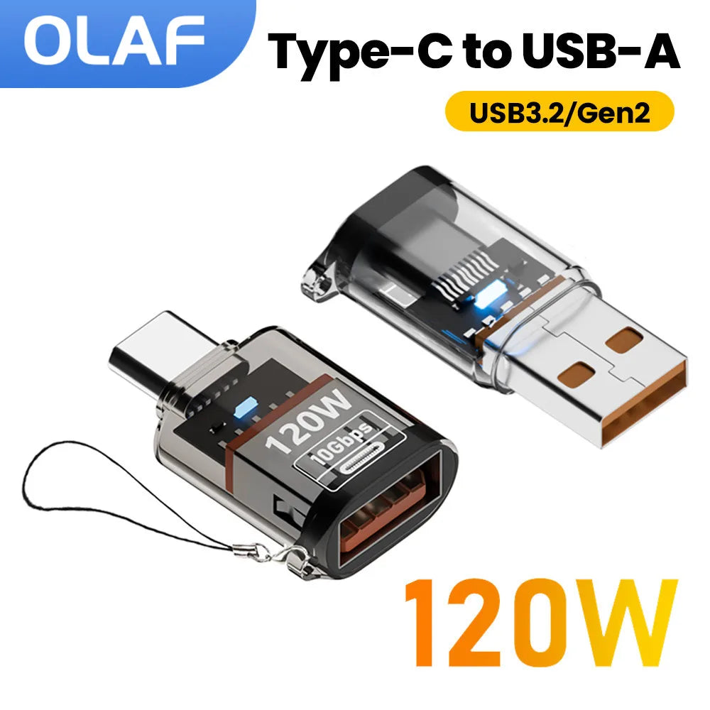 Type C To USB A OTG Adapter USB 3.2 to Type C Fast Charging Connector For iPhone 15 16 Macbook iPad Huawei P60Xiaomi