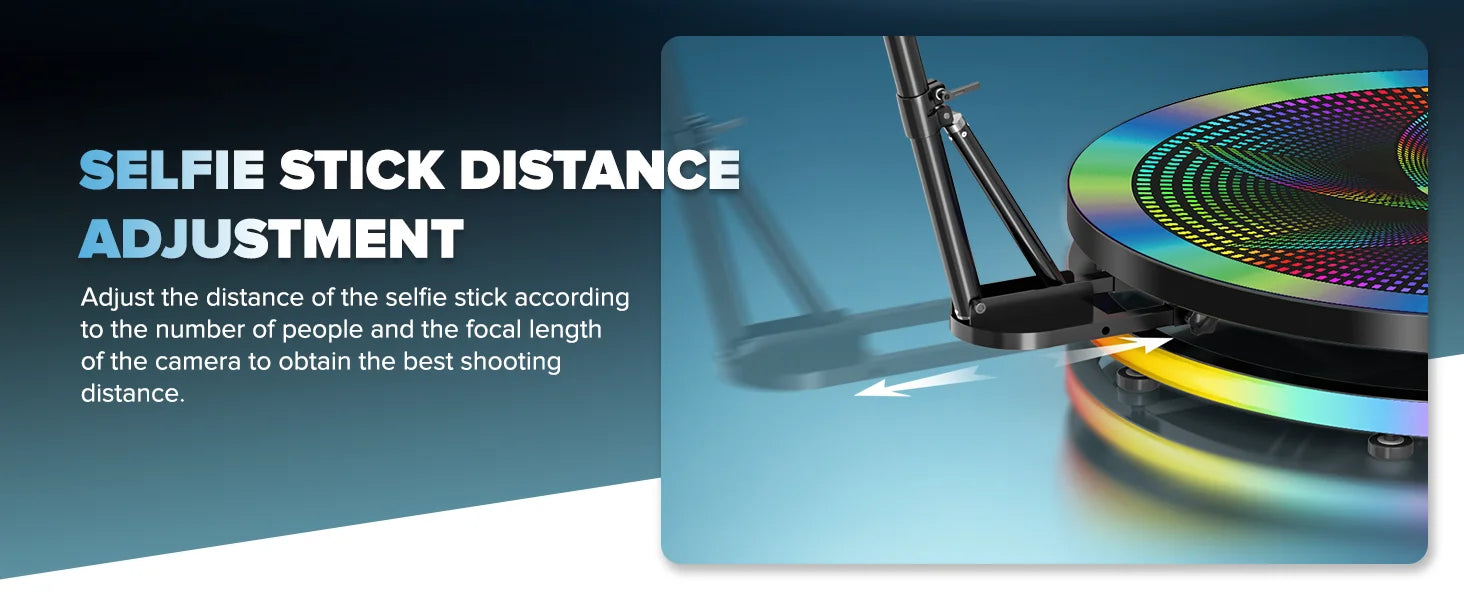 360 Photo Booth for Video with App Control Rotating 360photo Booth Degree Photobooth Machine with RGB Ring Light for Party Event