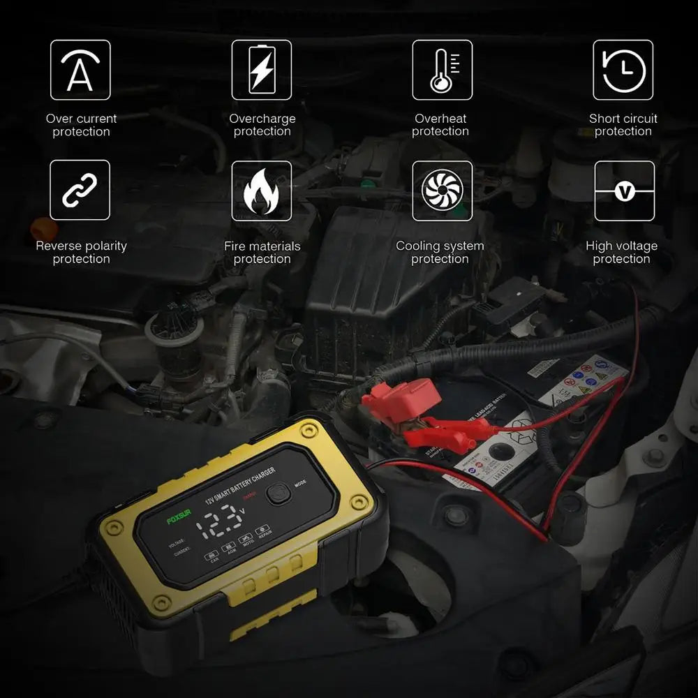 Stay charged and ready with this portable battery jumper starter power pack—featuring an LCD screen and powerful engine support for reliable jump starts anytime!