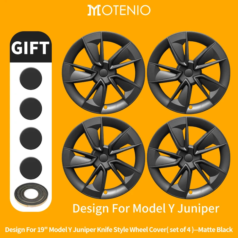 4PCS for Tesla Model Y 2025-2026 Juniper 19 Inch Smooth Style Hubcap Hub Cap Full Rim Cover Replacement Wheel Cap Accessories