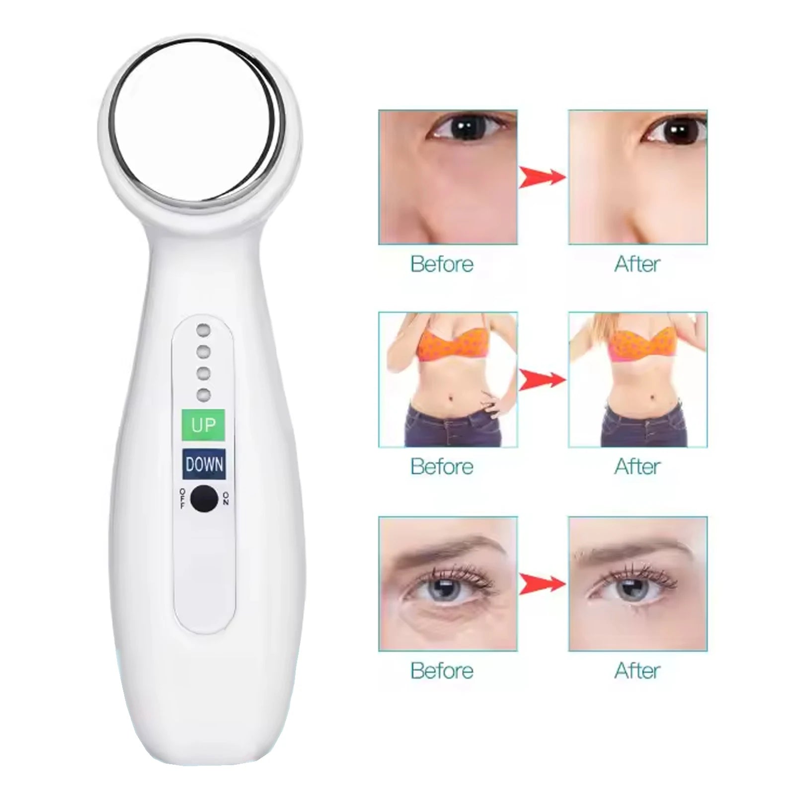 1Mhz 3Mhz Electric Ultrasonic Face Cleanser Massager 7 Colors Photon Sonic Lifting Facial Skin Care Anti Aging Wrinkle Removal