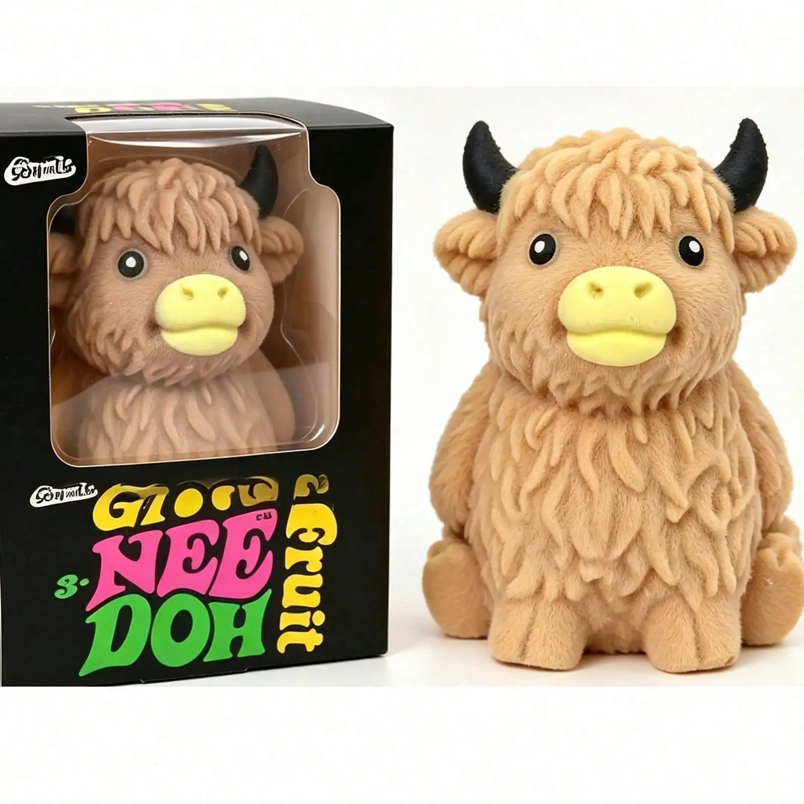 Popular New Products Scottish Highland Cow Stress Relief Toy Slow Bounce Sensory Soft Toy Cheese Squeezing Stress Relief Gift