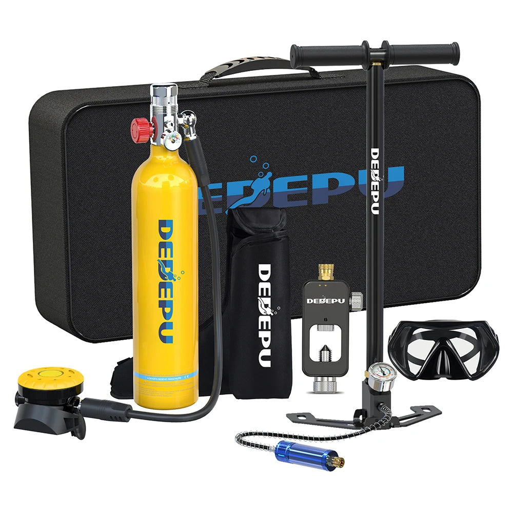DEDEPU 1L Scuba Diving Tank Professional Diving Equipment Underwater Breathing Scuba Tank Oxygen Cylinder 15-25 Minutes