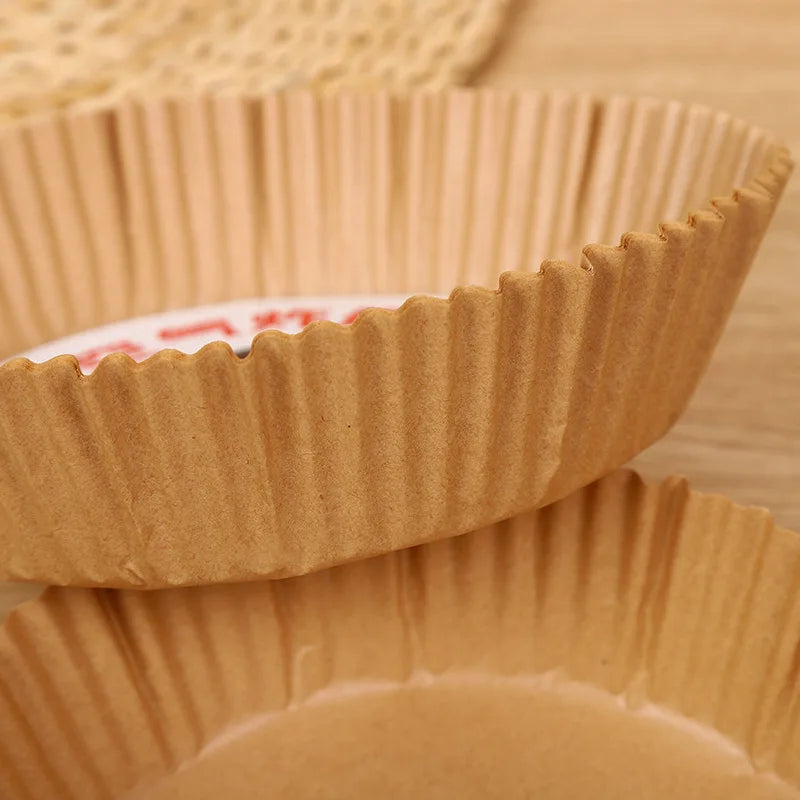 50/100pc Silicone Oil Paper Holder For Air Fryers Disposable Baking Oil Absorbing Baking Tray Paper Food Grade Non Stick Kitchen