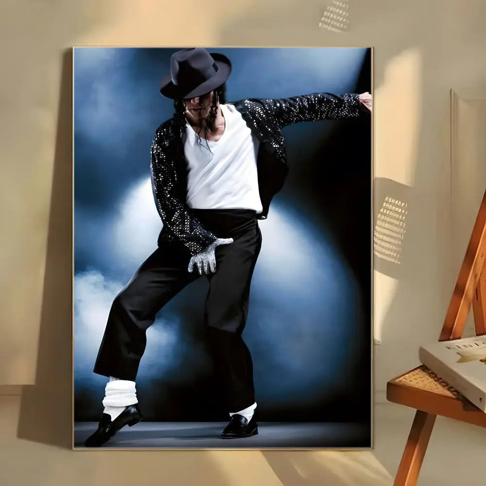 MJ M-Michael Singer J-Jackson Poster  Self-adhesive Art Waterproof Paper Sticker Coffee House Bar Room Wall Decor
