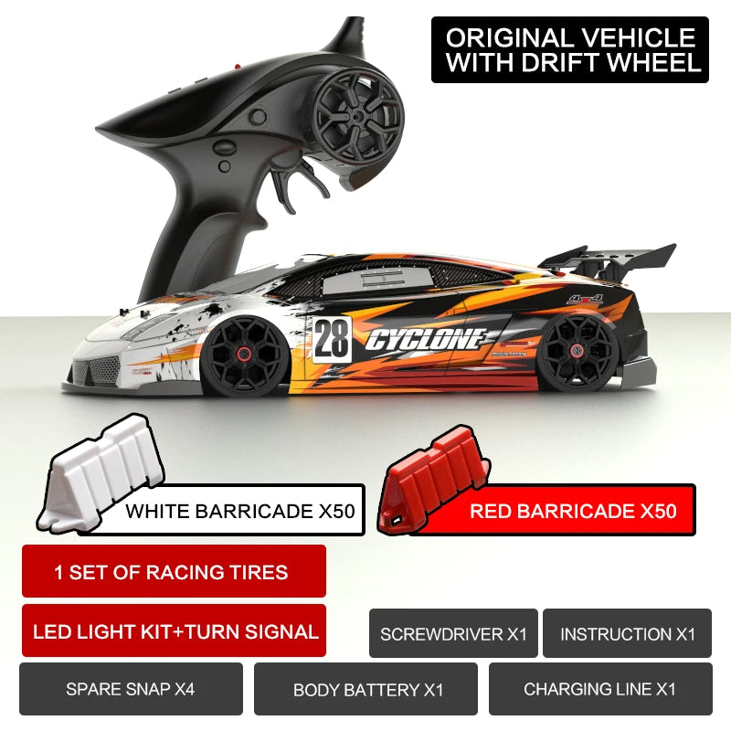 RC Cars Four-wheel Drive Drift Car High Speed Remote Control 2.4G  Classic Professional Racing Car for Children Toy Car Gift