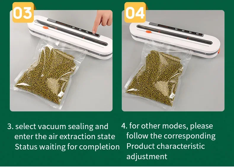 New Automatic 30cm Vacuum packaging machine Food Vacuum sealer for Dry wet soft powder Household food Storage Sealing machine