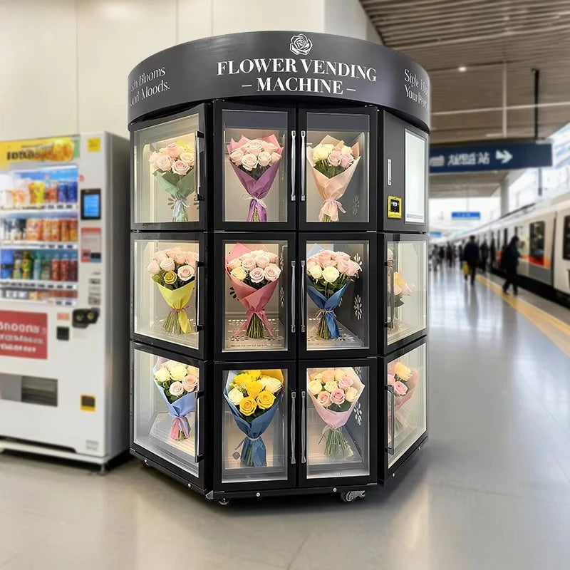 Customized Top Fashion Self Service Refrigeration Flower Vending Machine In Stock Fresh Keeping Shopping Center Use