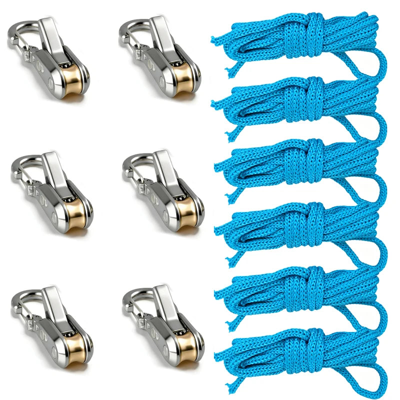 Rope Tying Tool And Tensioner with Roller Tensioner, Heavy-Duty Retractable Buckle with Accessory Rope, Suitable for Camping