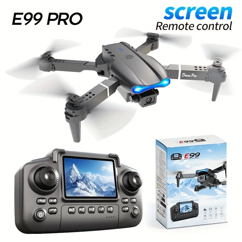 The Upgraded 2026 E99PRO MAX Drone Features Dual 8K Cameras, In-Screen Remote Control, Two Batteries, One-Key Return-to-Home, A Foldable Design, USB Charging, Wi-Fi Connectivity, and Flight Gaming Capabilities. This Drone Is