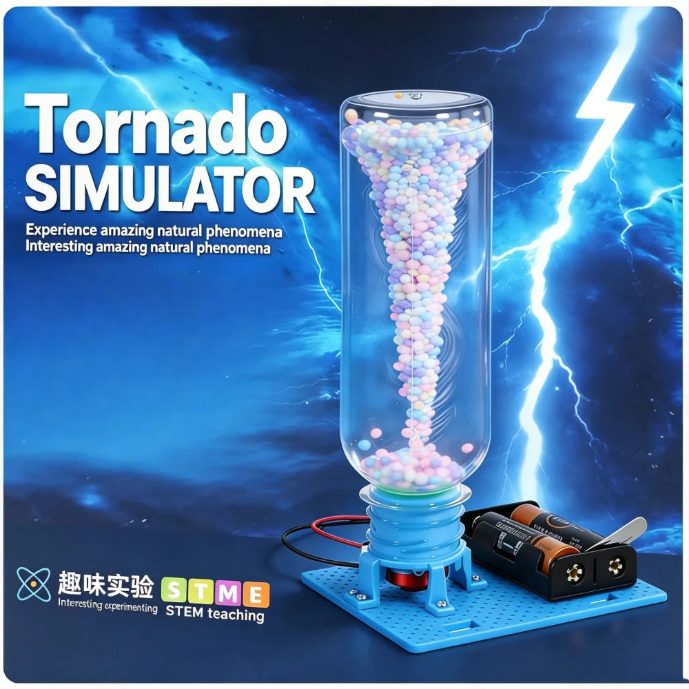 Electric Tornado Maker DIY STEM Kit Science Experiment Educational Model Desktop Decor Casual Learning Hobby Present