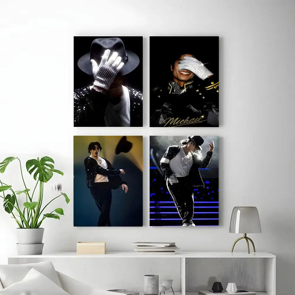 MJ M-Michael Singer J-Jackson Poster  Self-adhesive Art Waterproof Paper Sticker Coffee House Bar Room Wall Decor