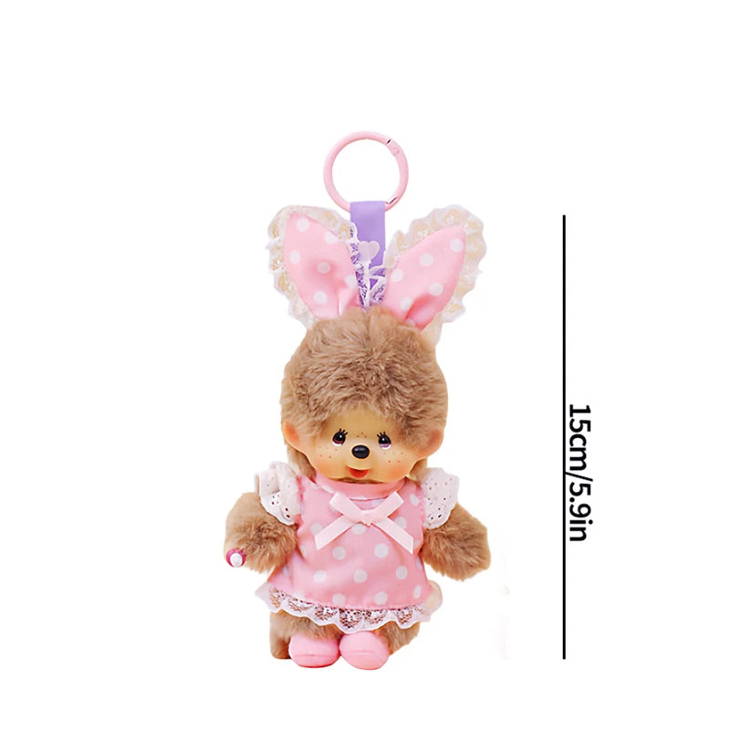 Monchhichi Plush Keychain Kawaii Monchichi Pendant Backpack Charms Cartoon Monchich Keyring Party Favor Gifts 키티 몬치치 モンチッチ