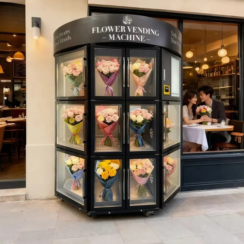 Customized Top Fashion Self Service Refrigeration Flower Vending Machine In Stock Fresh Keeping Shopping Center Use