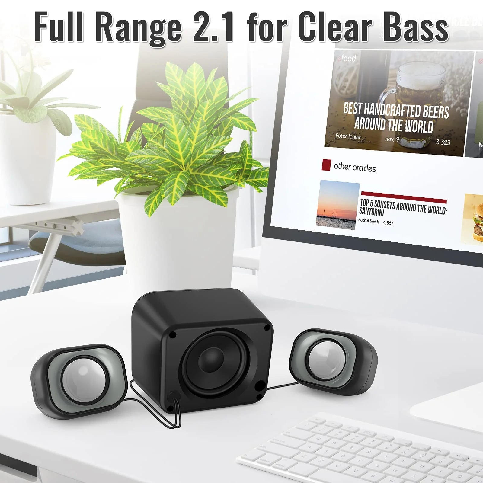 High Quality Desktop Computer Game Speakers Stereo Subwoofer Audio HP Home Laptop 2.1 Wired Multifunctional Computer Loudspeaker
