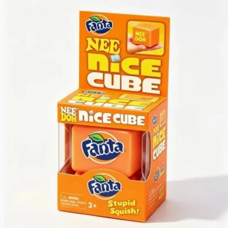 Schylling NeeDoh Nice Cube Super Squeeze Fidget Toy, Translucent Red Stress Relief Squishy Cube, BPA-Free Toy for Kids Adults