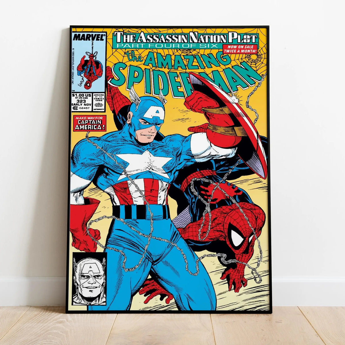Spider Man Comic Book Covers Poster, Comics Print, Wall Art, Gift for Animation Fans