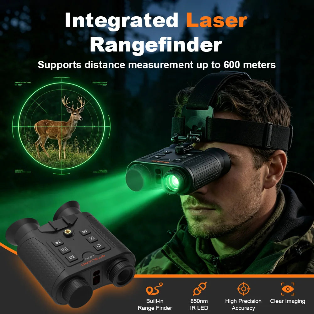 V6 PRO IR 4K Night Vision Binoculars Goggles 8X Digital Zoom 300M Full Darkness Photo & Video Telescope for Hunting Rangefinder
