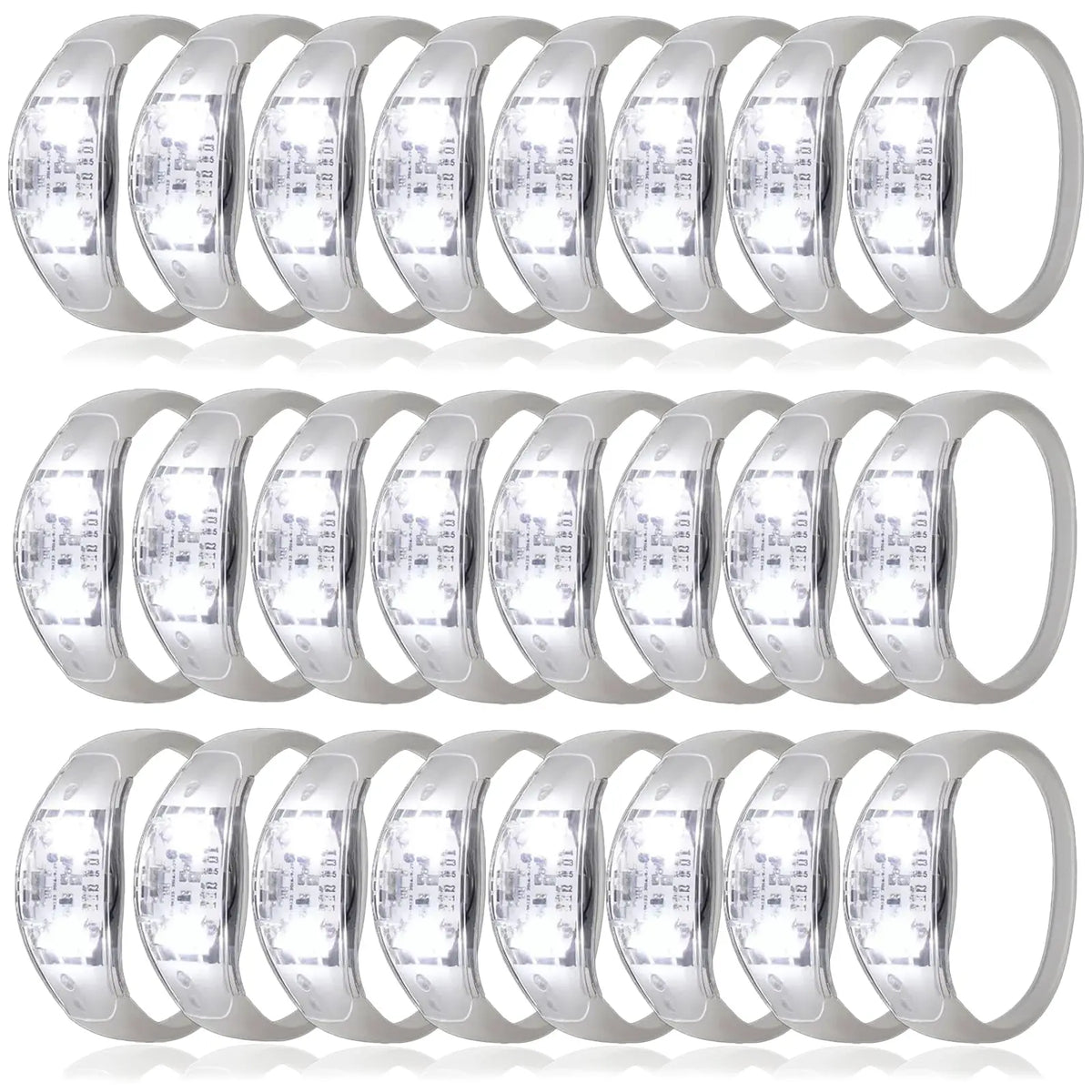10-300PC LED Glow Bracelets Sound Activated Flashing Light Up Bracelet Luminous Bracelet for New Years Eve Music Control Concert