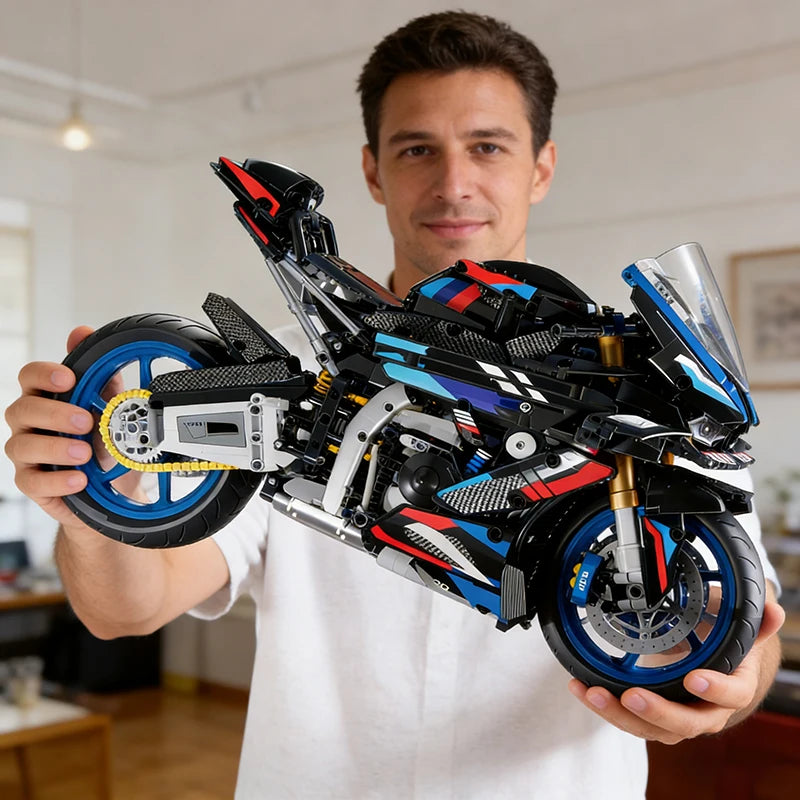 2000pcs Racing Motorcycle V4S Building Blocks Set,1:5 Sports Car Model Kit,STEM Bricks Toys for Teens Adults,Gifts for Boys Girl