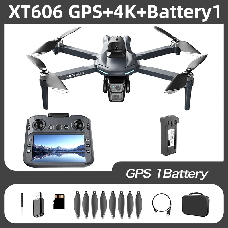 Lenovo XT606 GPS Drone 4K Professional  8K HD Dual Camera Gimbal  360°Obstacle Avoidance Brushless RC Quadcopter Dron toys