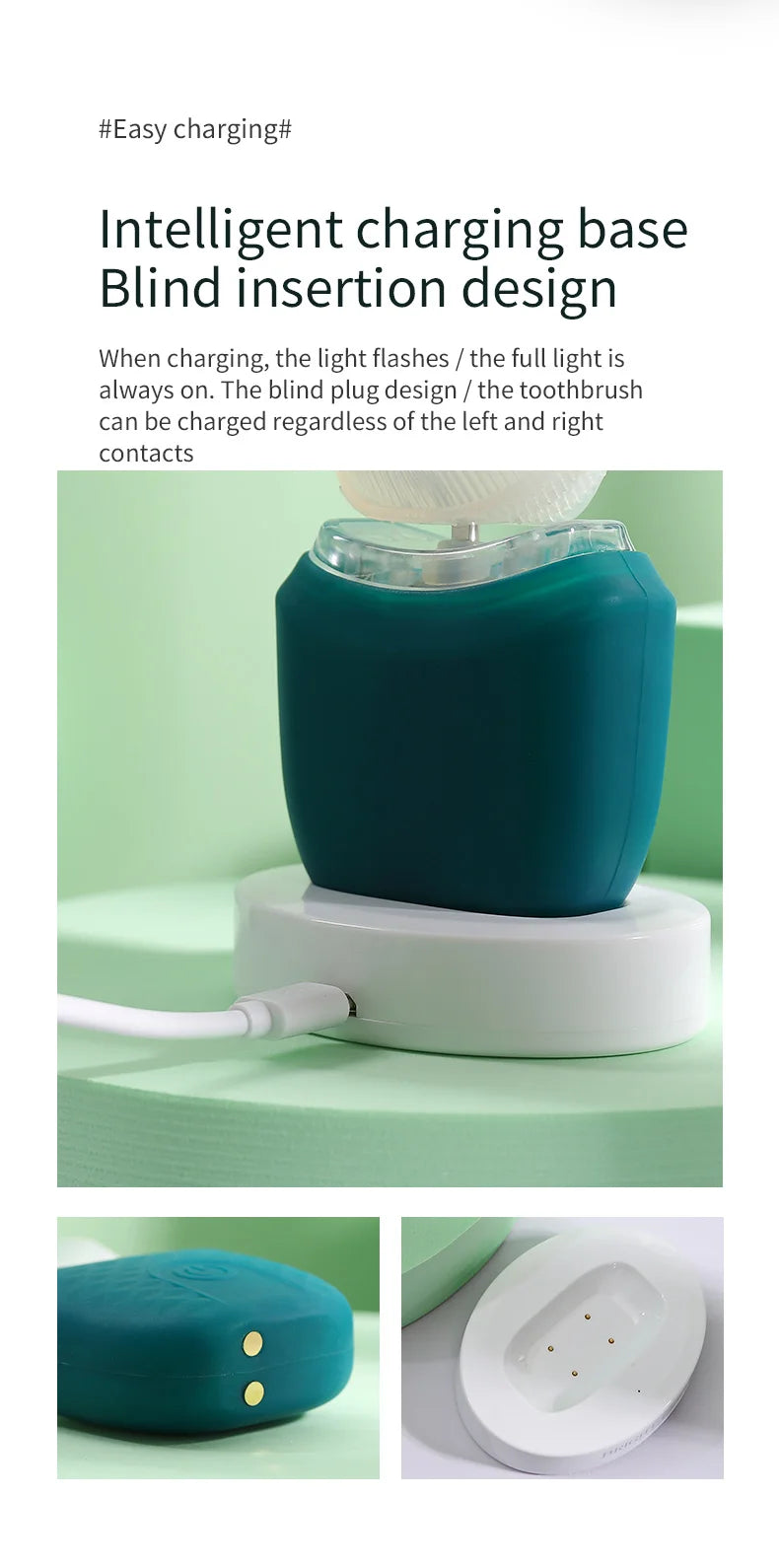 Achieve a superior clean with this electric U-shaped toothbrush for adults—automatic, USB rechargeable, and designed for convenience and effective brushing!