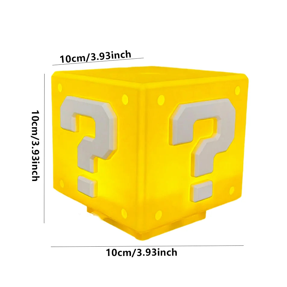 2026Question Block Lamp with Sound Effects USB Powered LEDNight Light for Gaming Room Decor  for Gamers Classic Pixel Art Design