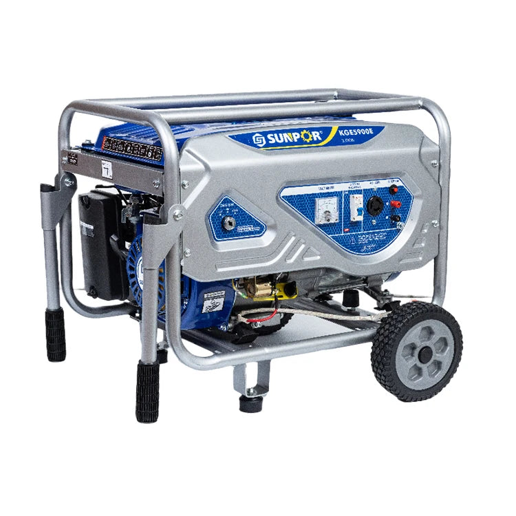 Portable 2.8/3kVA gasoline generator with recoil and electric start options.