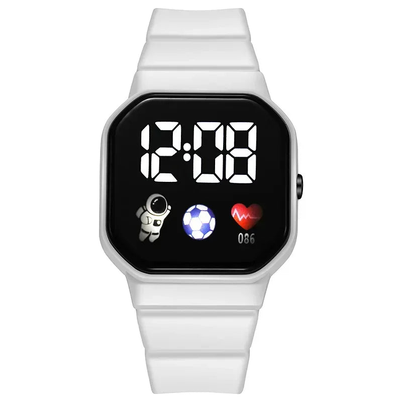 YIKAZE Kids Watches LED Digital Kids Watch Silicone Strap Cartoon Electronic Wristwatch Sports Clock for Boys and Girls Gifts