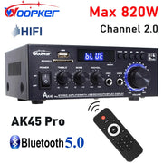 Speaker AK45 PRO New 12V 220V 110V  HiFi Digital Amplifier Max Power 90Wx2 Channel 2.0 Bluetooth Surround Sound AMP