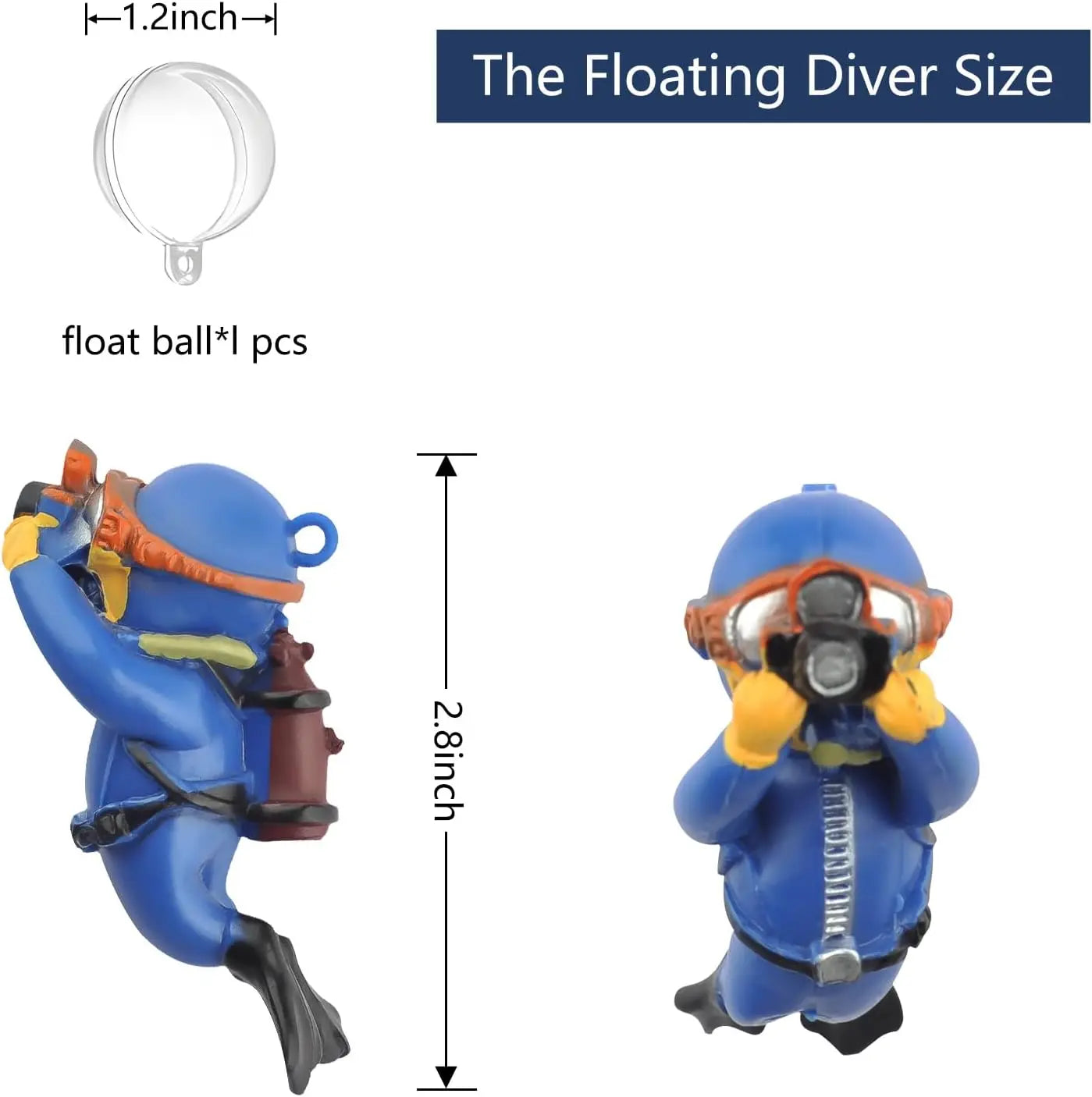 Fish tank Decoration Creative Floating Ornaments Small Figurines Complete Set Diver Blue Guy Underwater Scenery Bottom Figurines