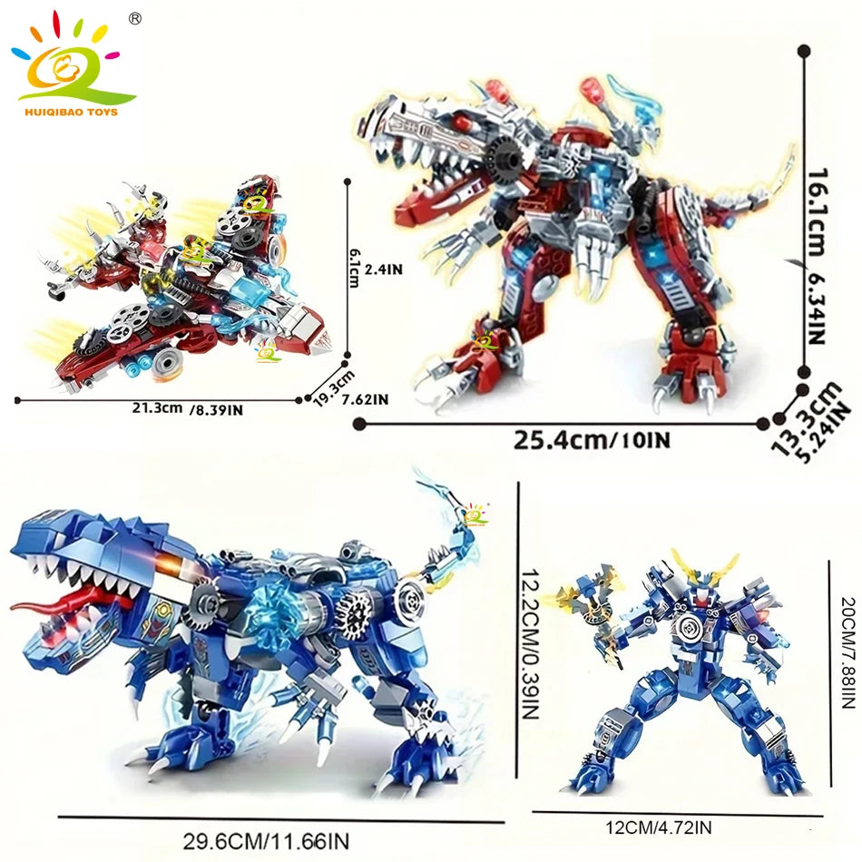 HUIQIBAO 2in1 Jurassic Dinosaur World Model Building Blocks City Triceratops Velociraptor Dino Park Bricks Children Toy Game