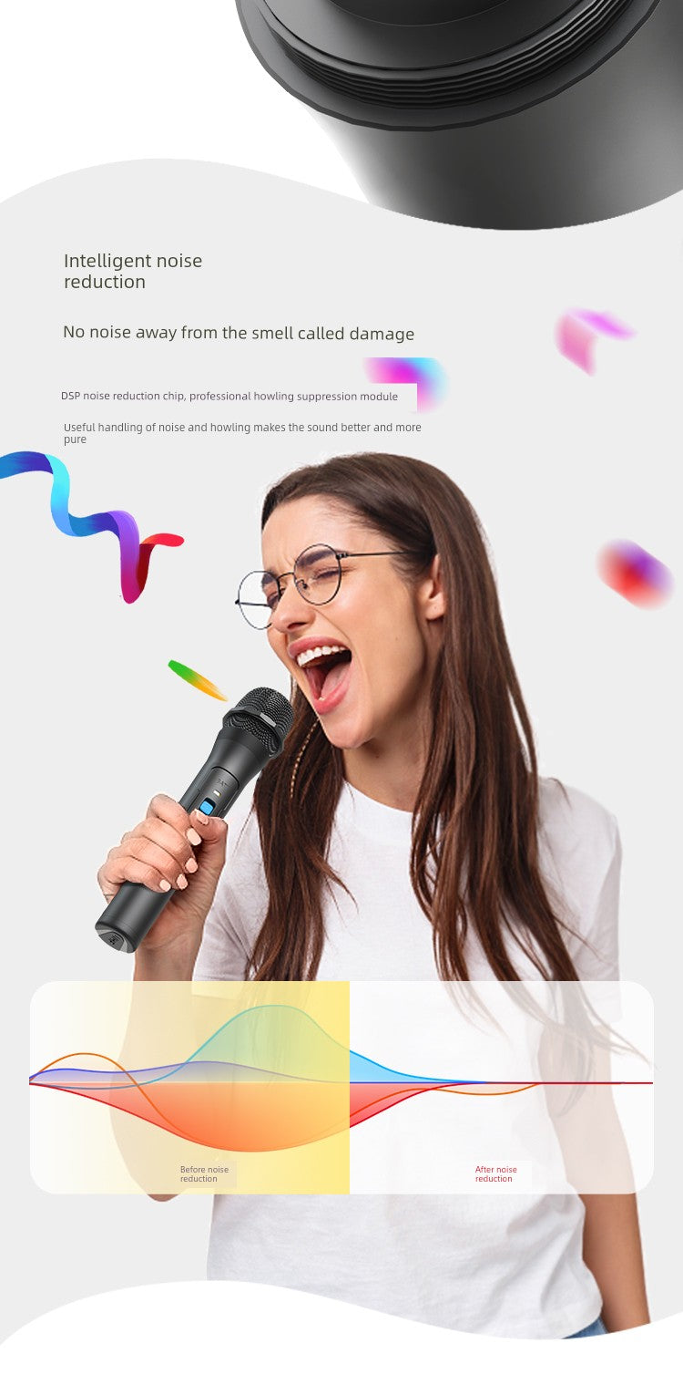 Wireless Microphone U Band Rod Stereo Handheld Microphone Outdoor Square Dance Power Amplifier, Speaker Singing Universal Headset