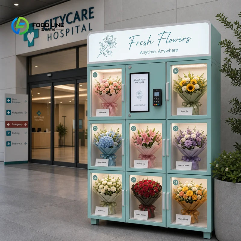 Customized Large Capacity Flower Vending Machine with A 21.5-inch Touch Screen and Refrigeration Function To Keep Flowers Fresh