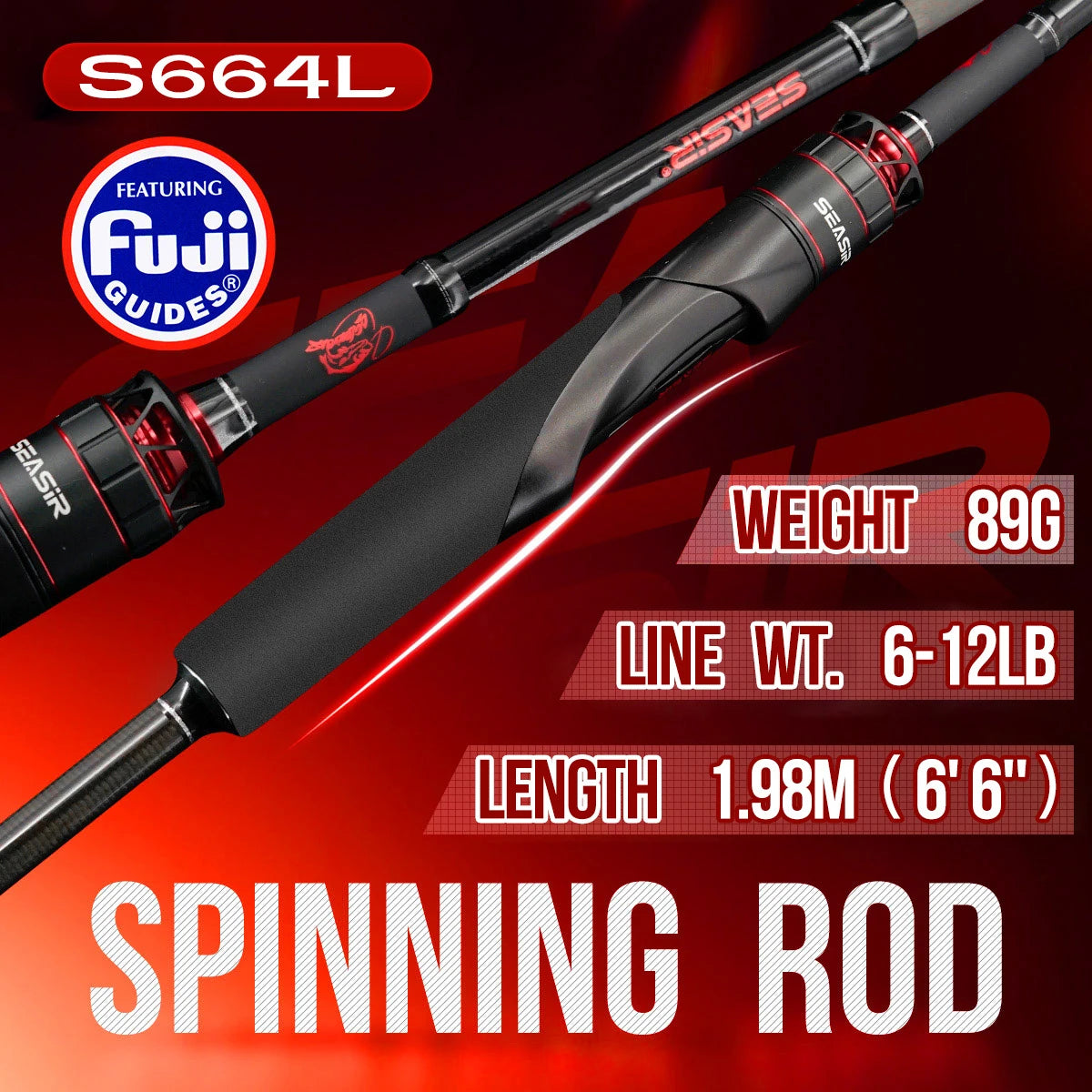 Seasir Salminus XF M/MH Spining&Casting Fishing Rod FUJI O Guide Rings 1.83M Drag 7-9KG 4-Piece Heavy Power All-Round Travel Rod