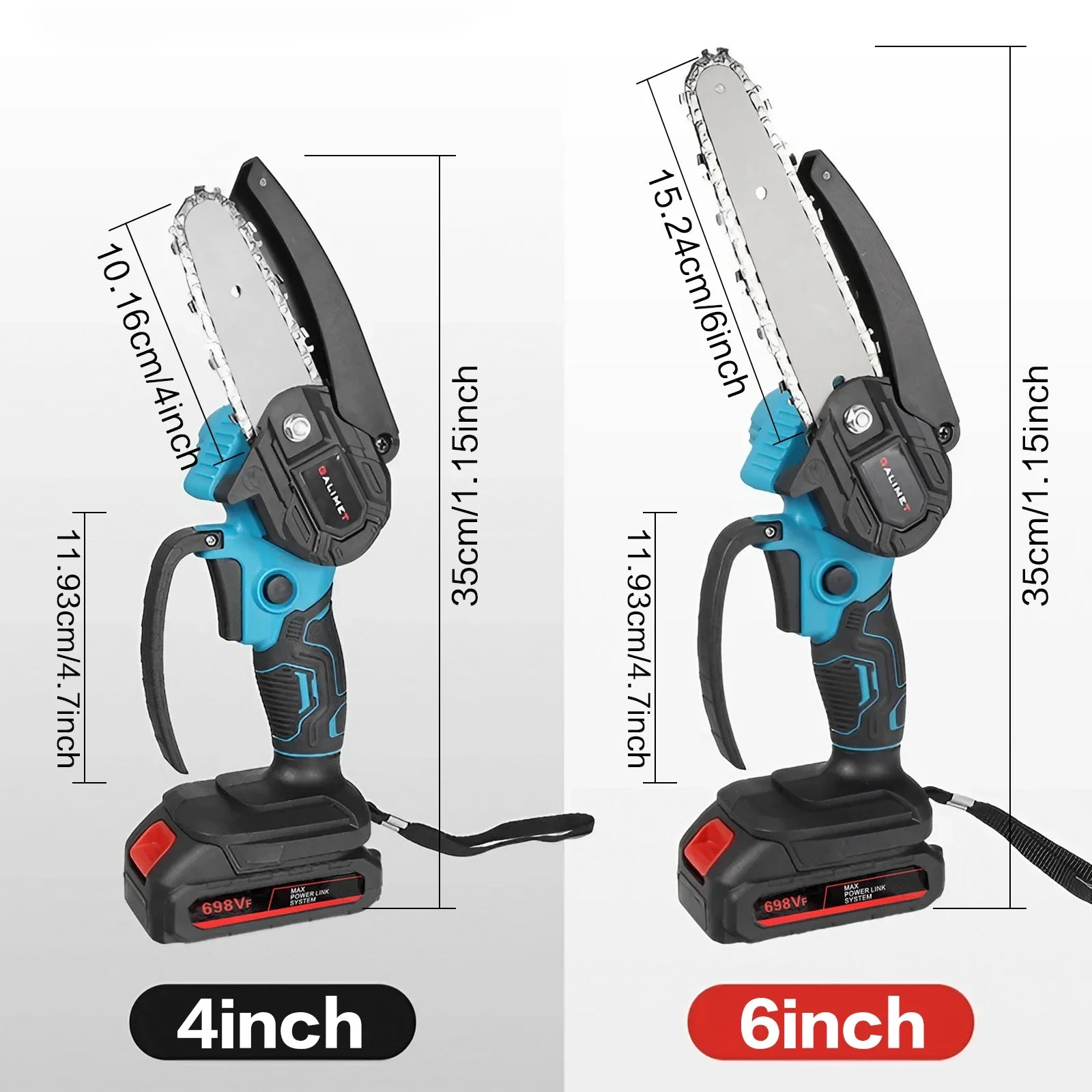 Cordless Rechargeable Electric Chainsaw 4 6 Inch Mini Handheld Pruning Saw Wireless Wood Cutting Tool for Garden Tree Branch Trimming Backyard Wood Logging Power Tools Kit with Battery Charger Portable Lightweight